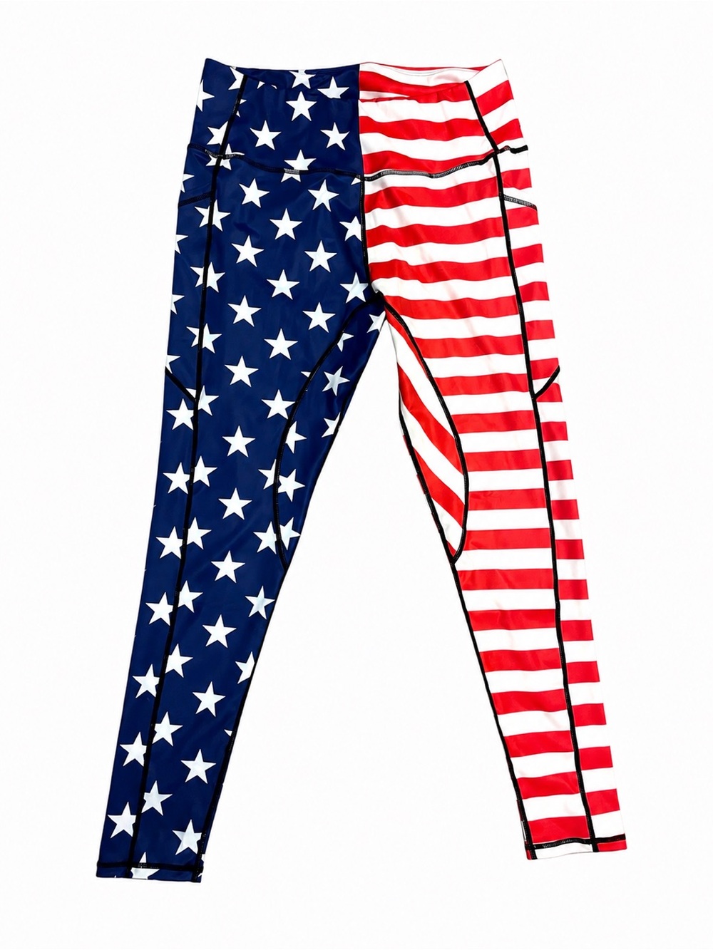 Red, white, & blue polyester/spandex leggings